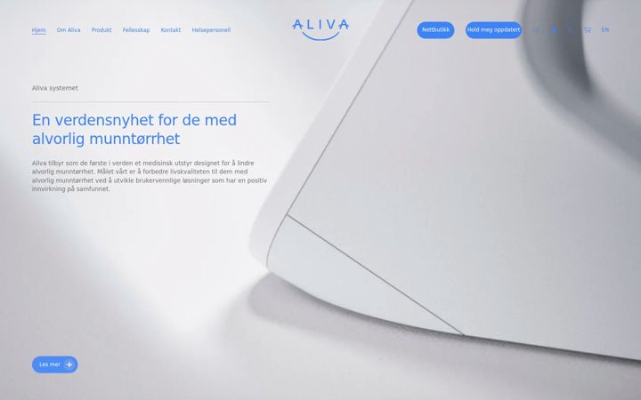 Screenshot of aliva.no