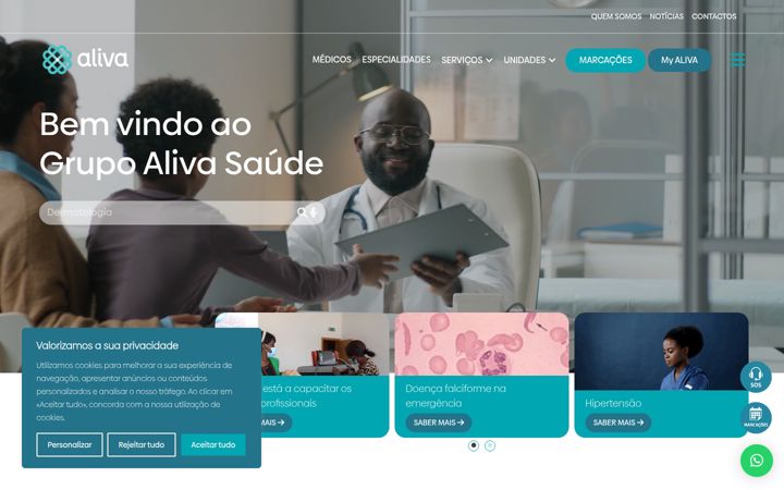Skärmbild av alivasaude.com