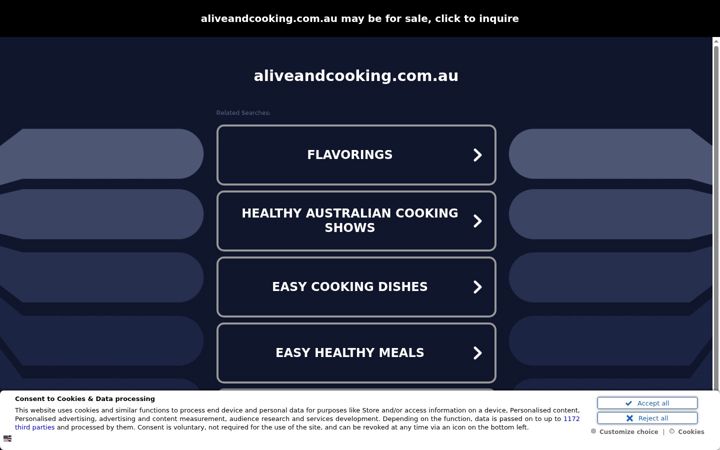 Posnetek zaslona aliveandcooking.com.au