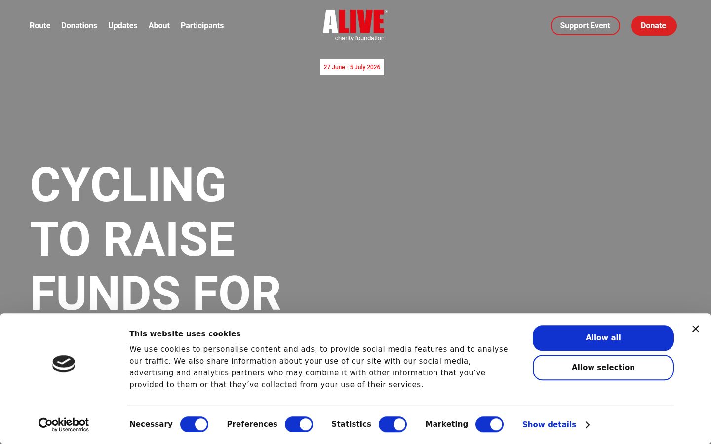 Screenshot del banner di consenso mostrato prima di qualsiasi interazione