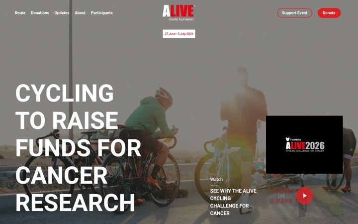 Screenshot of alivecharity.com