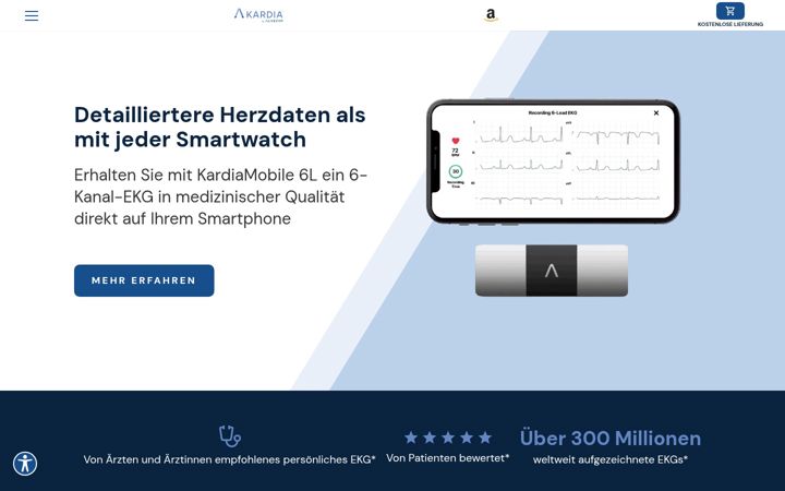 Ekrano kopija alivecor.de
