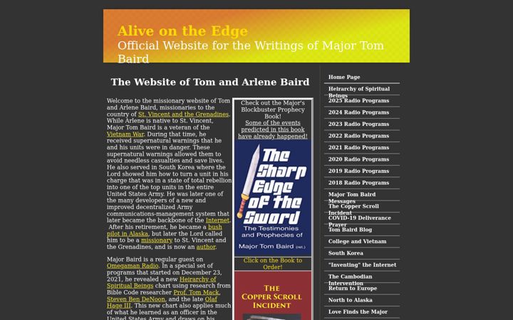 Ekrano kopija aliveontheedge.com