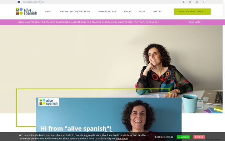 Screenshot of alivespanish.com