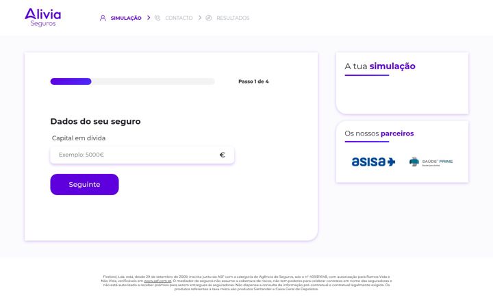 Screenshot of alivia-seguros.pt