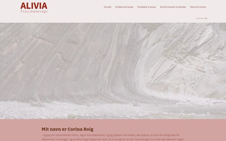 Screenshot of alivia.dk
