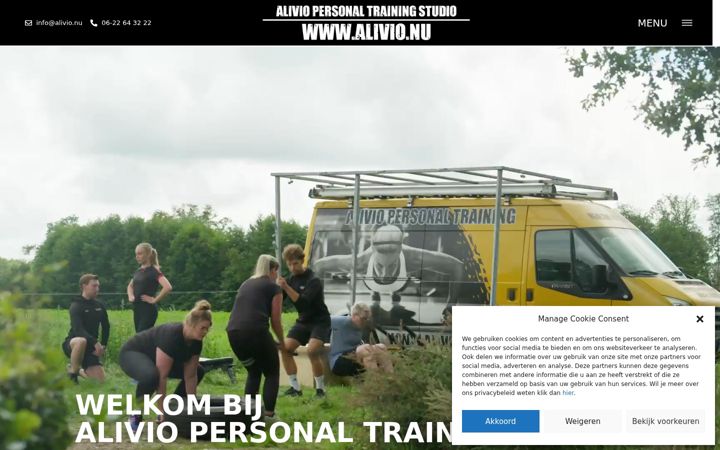 Screenshot of alivio.nu
