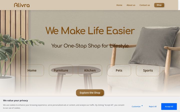Screenshot of alivra.shop