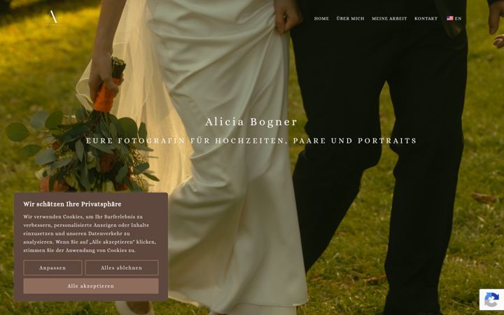 Screenshot of alixaphotography.com