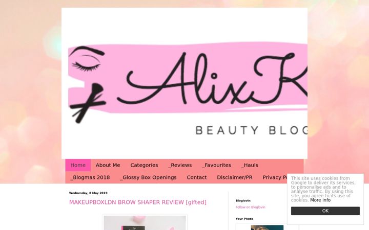 Screenshot of alixkate.co.uk