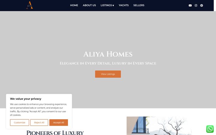 Screenshot of aliyahomesales.com