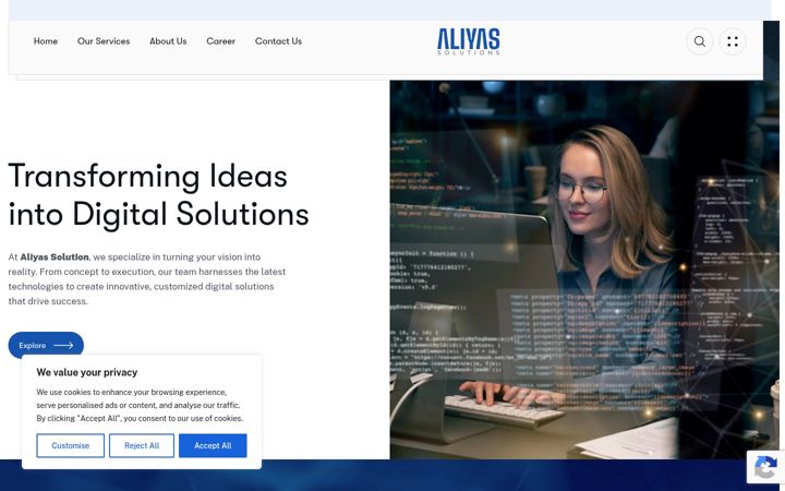 Екранна снимка на aliyasolutions.com