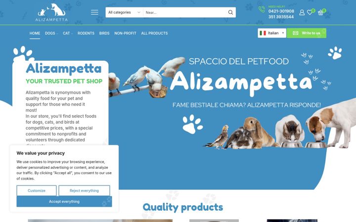 Screenshot of alizampetta.it