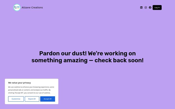 Screenshot of alizanecreations.store