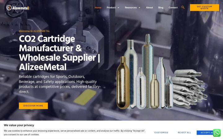 Screenshot of alizeemetal.com