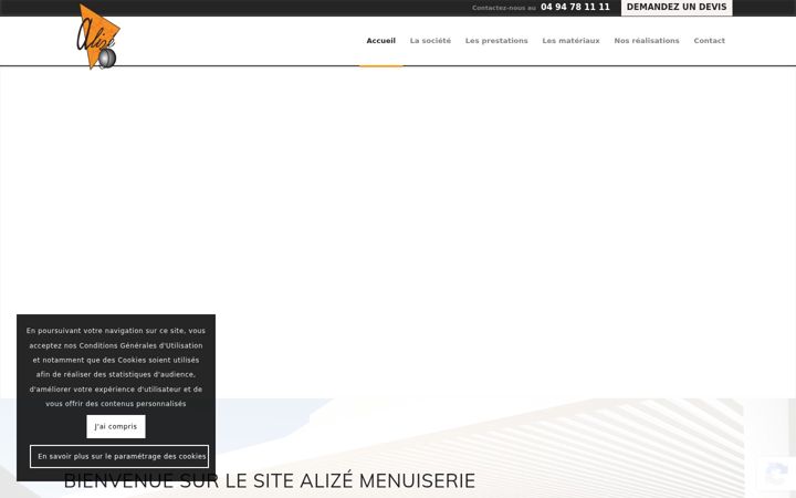Screenshot of alizemenuiserie.fr