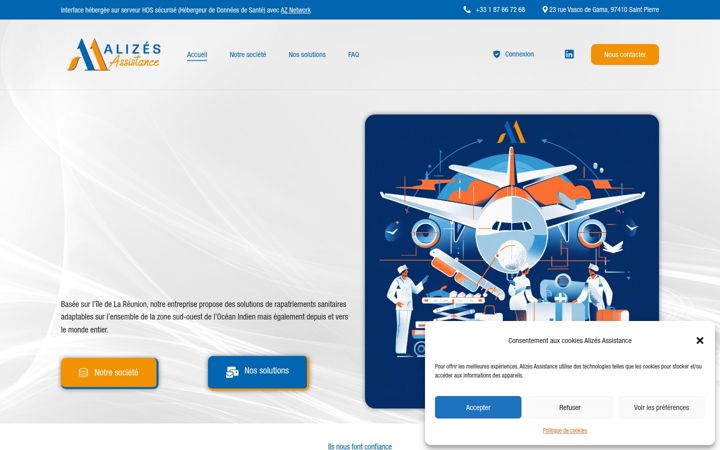 Screenshot of alizes-assistance.com