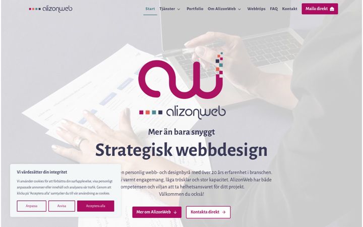 Screenshot of alizonweb.se