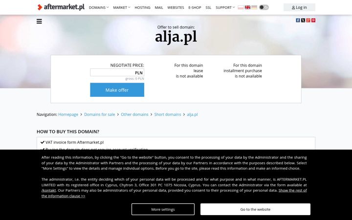Captura de ecrã de alja.pl