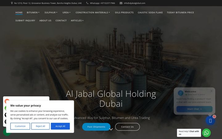 Captura de ecrã de aljabalglobal.com