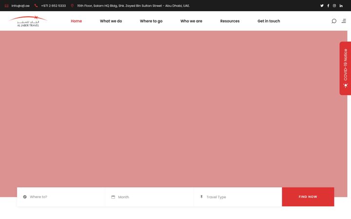 Screenshot of aljabertravel.com