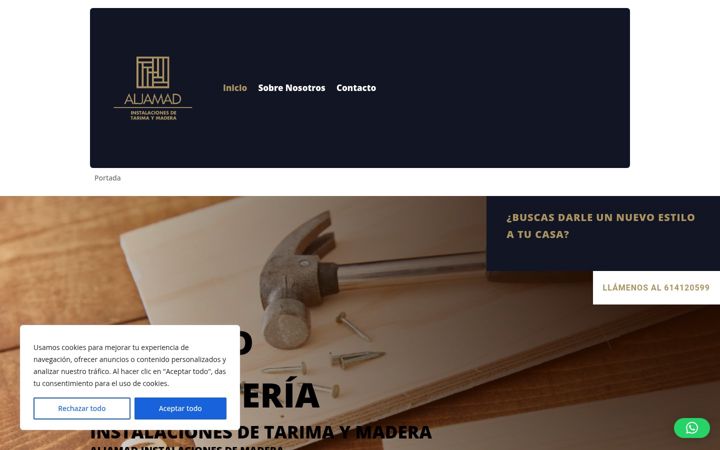 Screenshot of aljamadcarpinteria.com