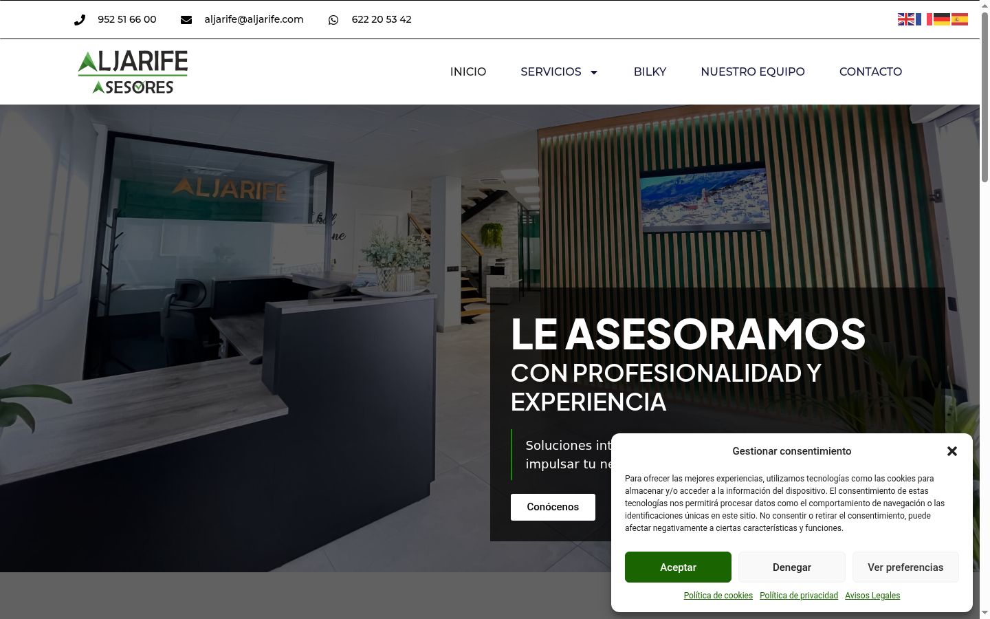 Screenshot del banner di consenso mostrato prima di qualsiasi interazione