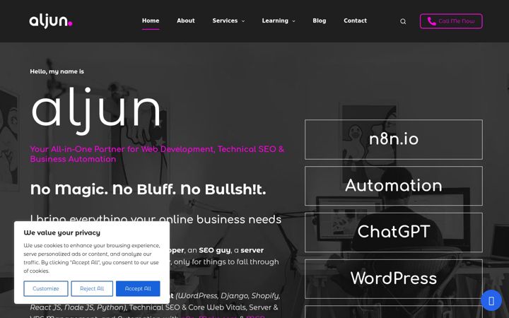 Screenshot of aljunmajo.com
