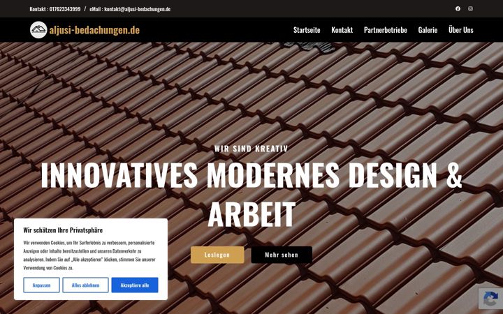 Screenshot of aljusi-bedachungen.de