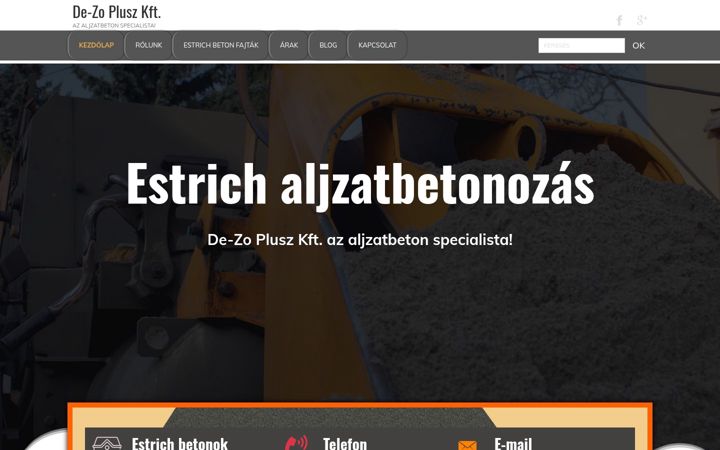 Screenshot of aljzatbetonar.hu
