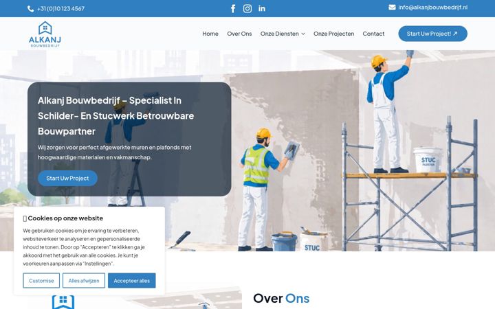 Screenshot of alkanjbouwbedrijf.nl