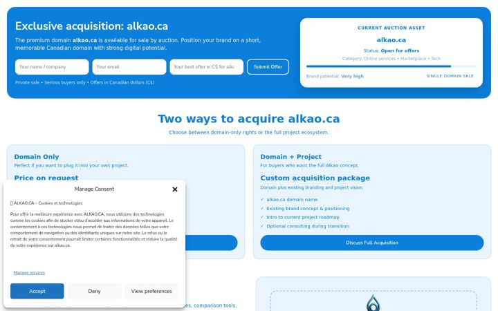 Screenshot of alkao.ca