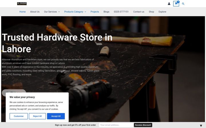 Screenshot of alkausarstore.com