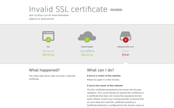 Screenshot of alkayancafe.com