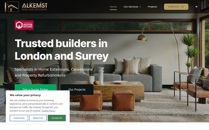 Screenshot ta' alkemistbuild.co.uk