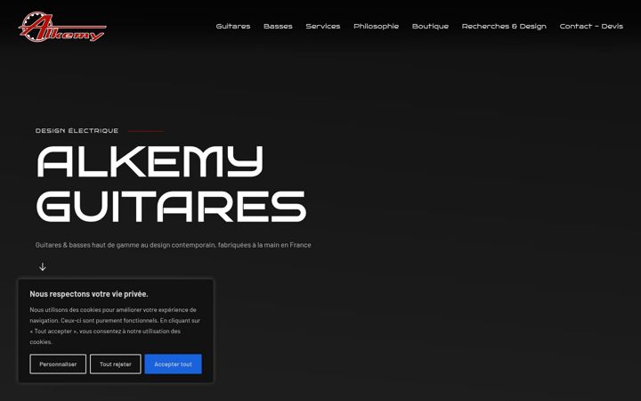 Capture d'écran de alkemyguitares.com