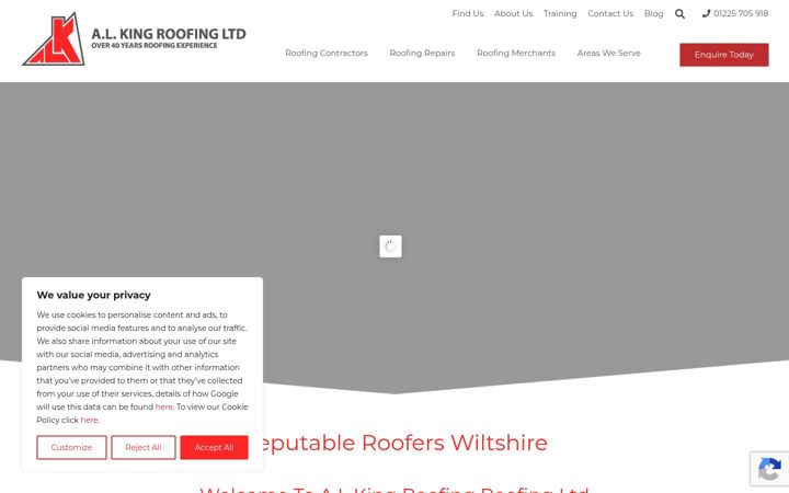 Screenshot of alkingroofing.co.uk
