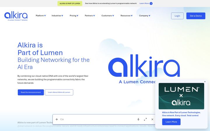 Captură de ecran a alkira.com