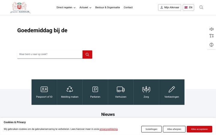 Screenshot του alkmaar.nl