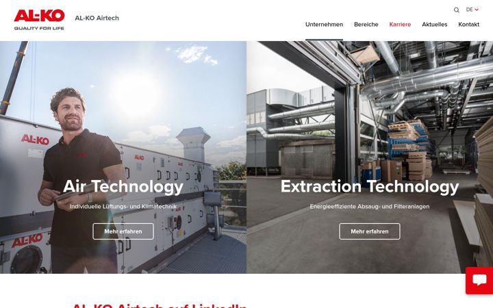Screenshot di alko-airtech.com