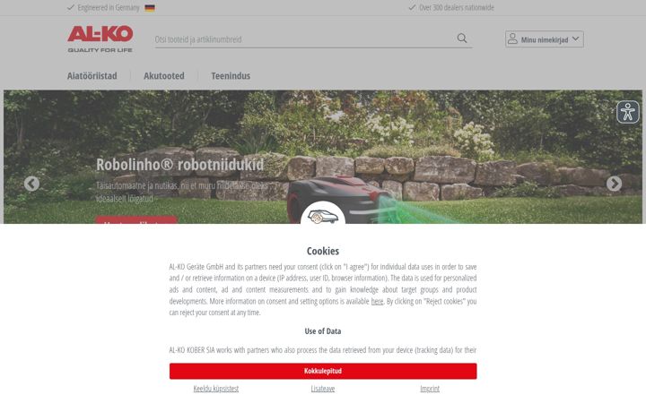 Screenshot of alko-garden.ee