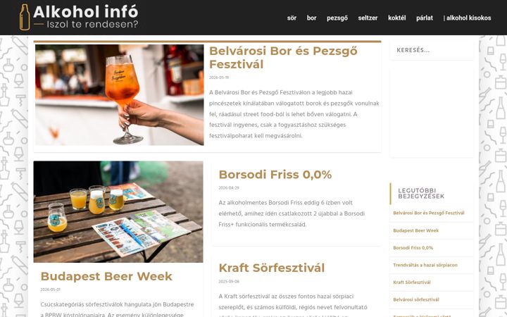 Screenshot of alkoholinfo.hu