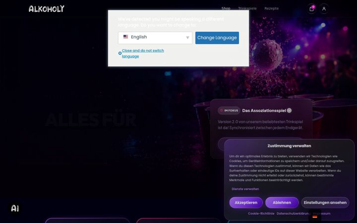 Screenshot of alkoholy.de