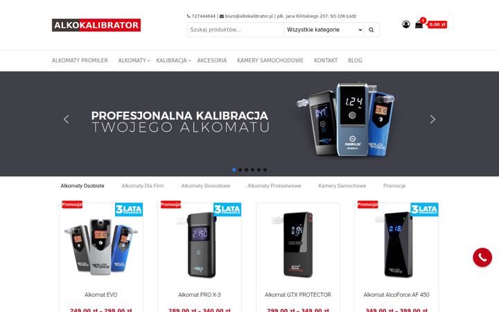 Screenshot of alkokalibrator.pl
