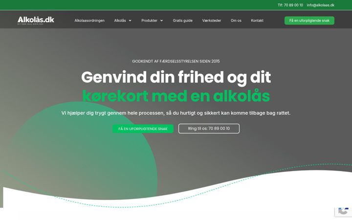 Skærmbillede af alkolaas.dk