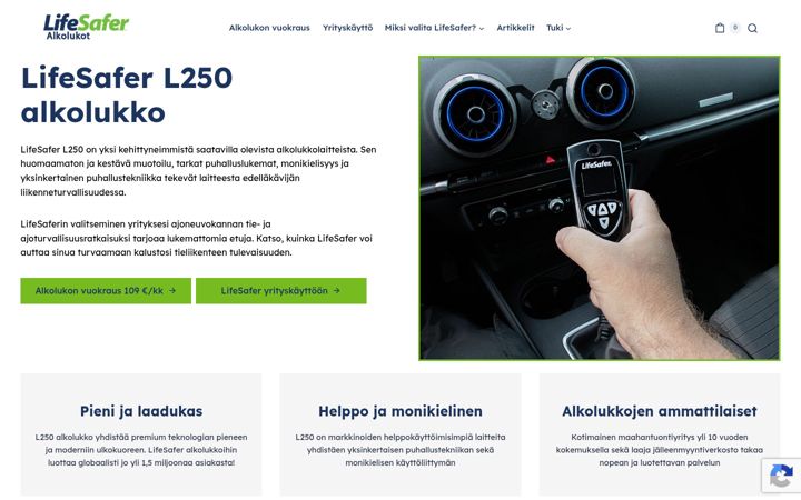 Screenshot of alkolukko.fi