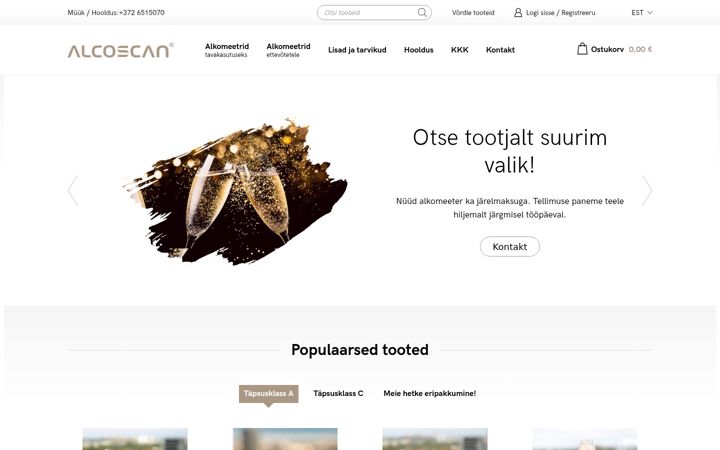 Skærmbillede af alkomeeter.com