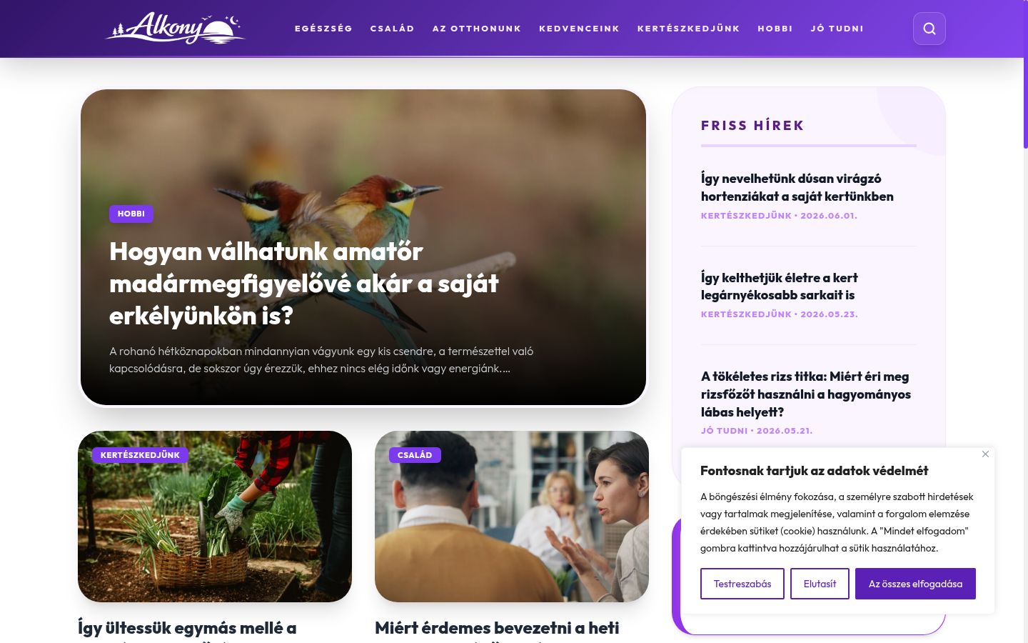Skjermbilde av samtykkebanneret slik det vises før noen interaksjon