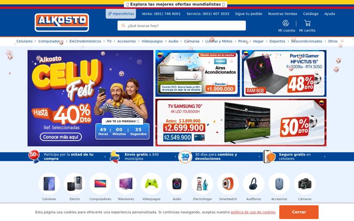 Екранна снимка на alkosto.com
