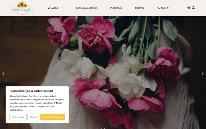 Screenshot of alkotas-viraguzlet.hu